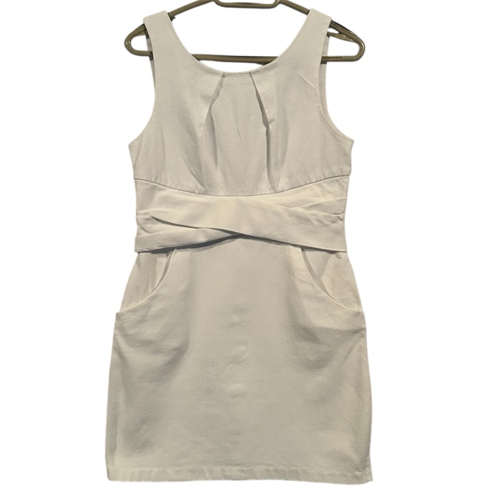 Teeze Me White Sleeveless Textured Dress With Pockets Size 13
